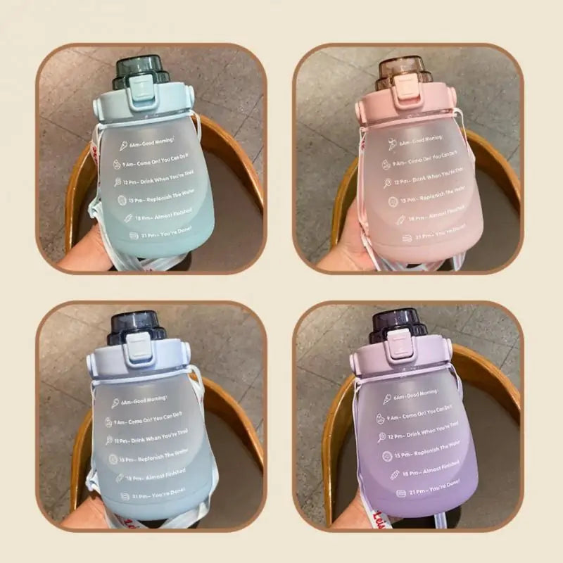 Water Bottle With Straw Strap - Tofan